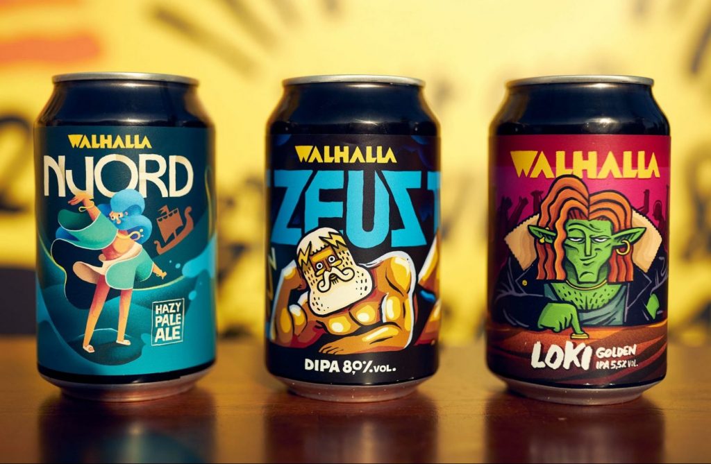 Onze vaste bieren NJORD HAZY PALE ALE, LOKI GOLDEN IPA & ZEUS DIPA.